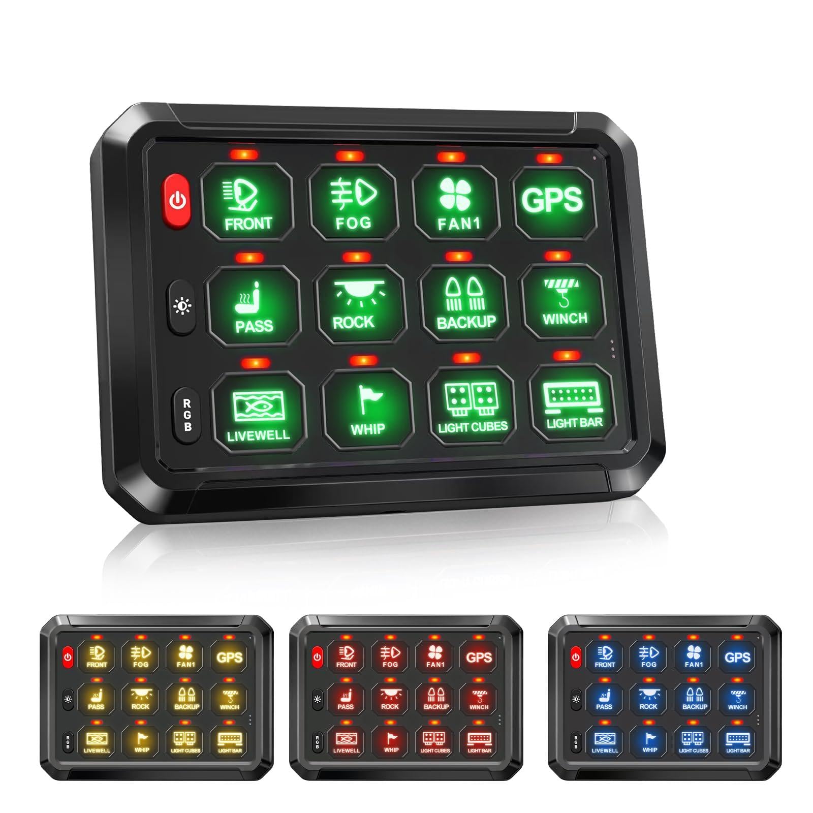 Amazon.com: RGB 12 Gang Switch Panel 3 Silicon Button, High Power